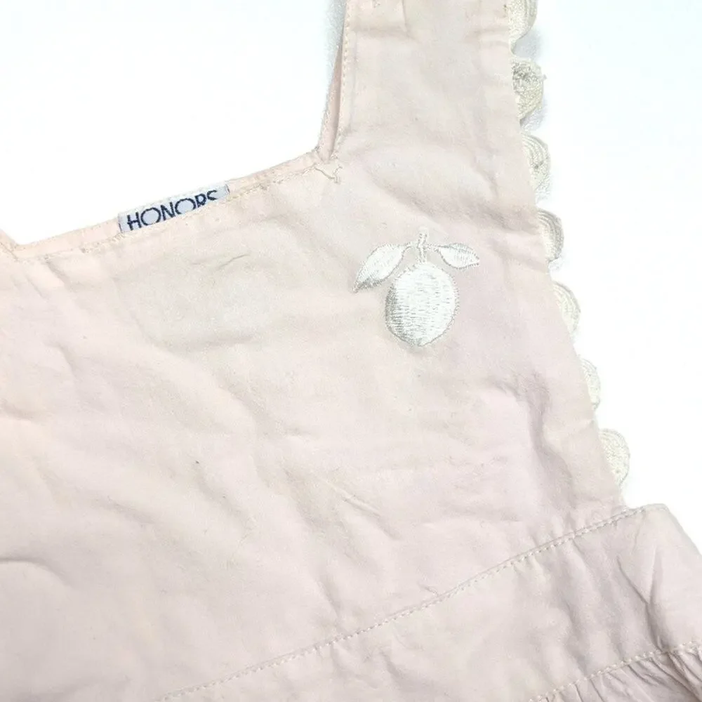 Vintage Honors Dress Girls Size 18m Pale Pink Pinny Scalloped